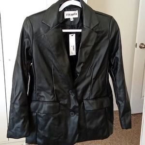 Faux Leather blazer XS